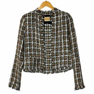 ELIE BY TAHARI WOMENS MULTI COLORED TEO POCKET BLAZER JACKET.  STYLISH NWT